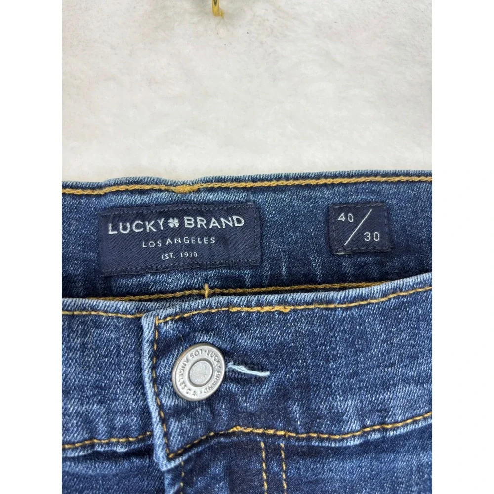 Lucky Brand 410 Athletic Straight Mens 40x30 Jeans Blue Denim Medium Wash